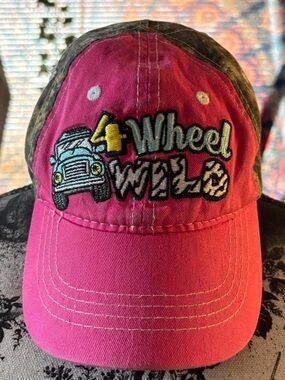 y2k Signature Pink 4 Wheel Wild Embroidered Cap